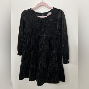 Tahari Black Dress with Gold Dots